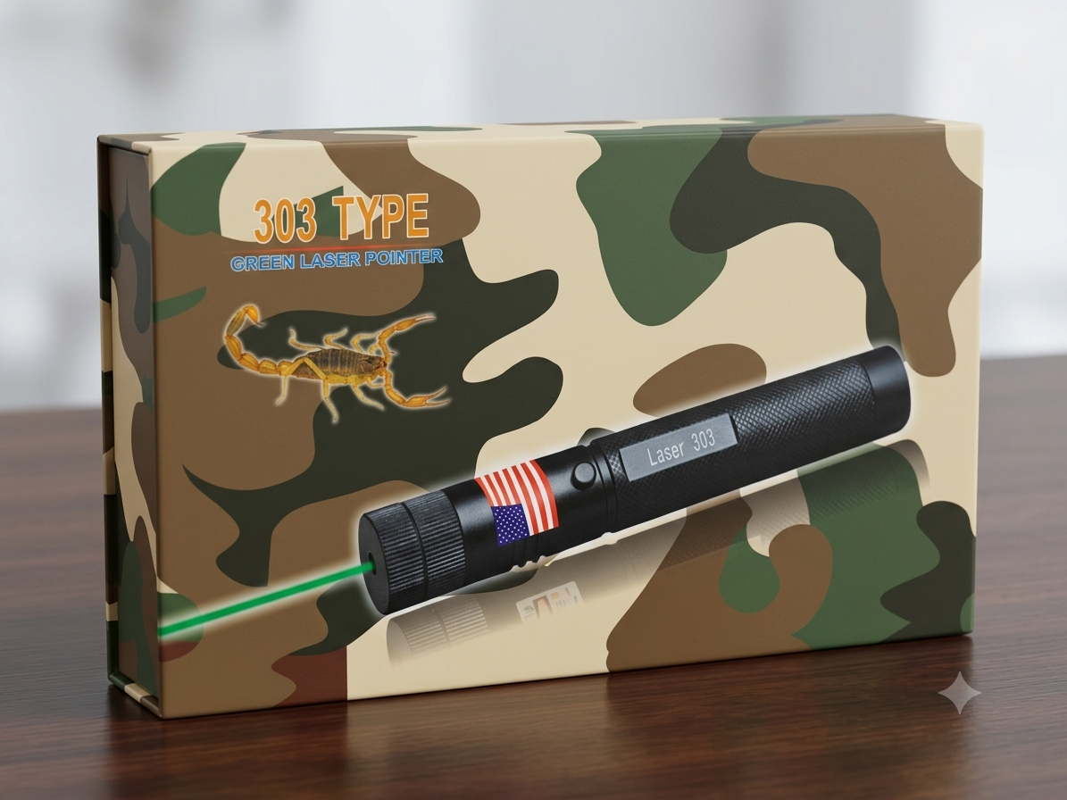 METAL BODY GREEN LASER POINTER K-303 (Multi-Purpose & High Power) With 4 Changeable Pattern Lenses – Marvel Heroes & Special Designs